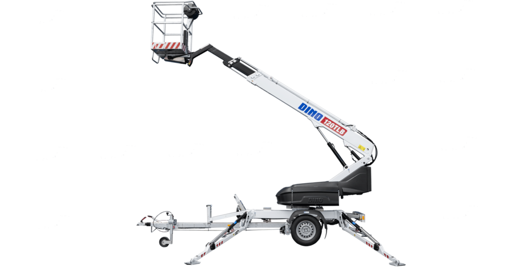 DINO 120TLB batteridrevet trailerlift i transportposition